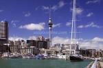 ID 3703 AUCKLANDS' VIADUCT BASIN - Team New Zealands' Americas Cup HQ base and berthage for visiting superyachts.